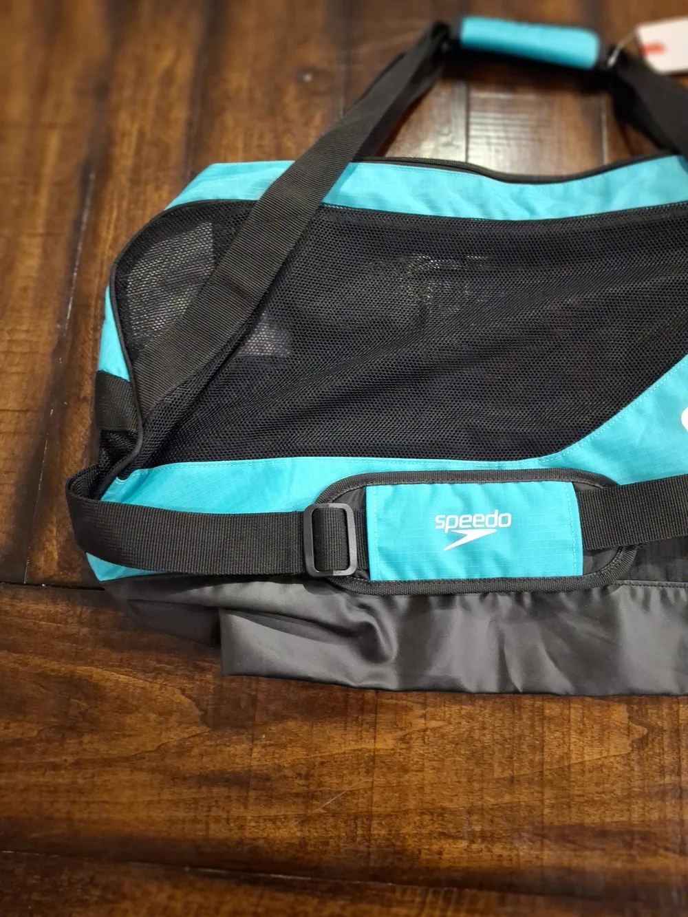 Speedo Teal and Black Mesh Duffel Bag